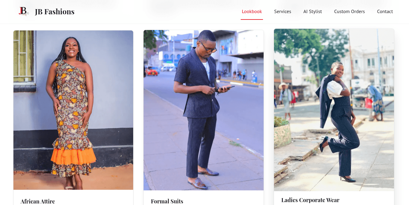 JB Fashions Website